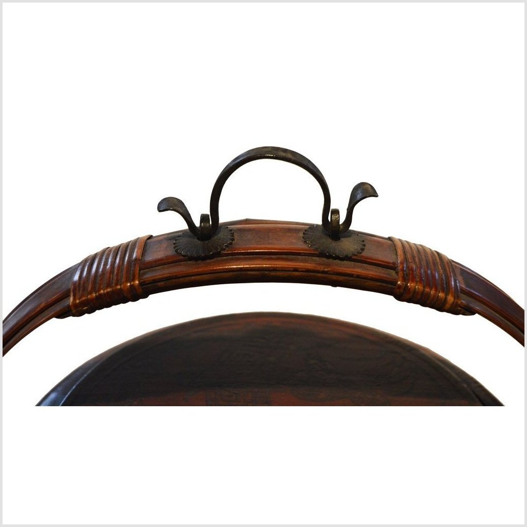 Antique Chinese Basket – Domed Lid, Twisted Wicker Handle-3. Asian & Chinese Furniture, Art, Antiques, Vintage Home Décor for sale at FEA Home