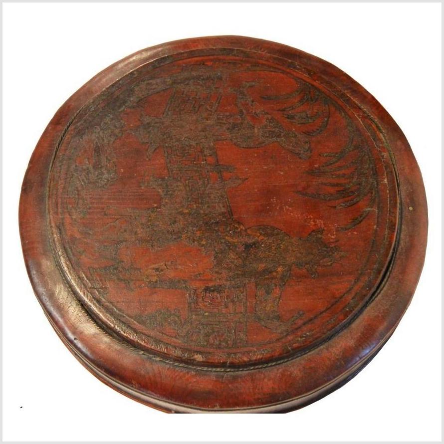 Antique Chinese Basket – Domed Lid, Twisted Wicker Handle-4. Asian & Chinese Furniture, Art, Antiques, Vintage Home Décor for sale at FEA Home