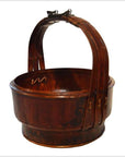 Antique Chinese Basket – Domed Lid, Twisted Wicker Handle-6. Asian & Chinese Furniture, Art, Antiques, Vintage Home Décor for sale at FEA Home