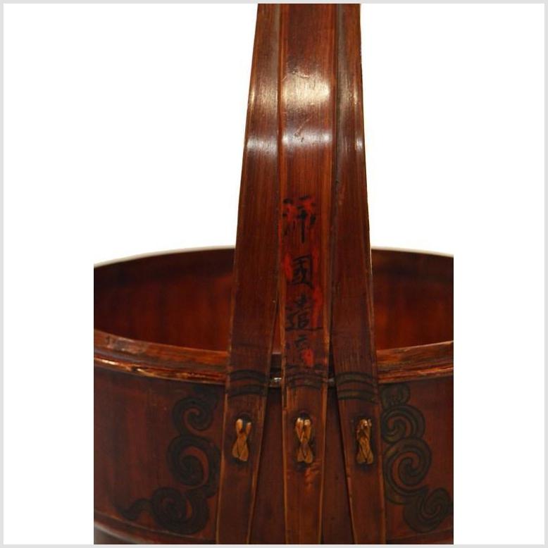 Antique Chinese Basket – Domed Lid, Twisted Wicker Handle-8. Asian & Chinese Furniture, Art, Antiques, Vintage Home Décor for sale at FEA Home