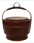 Antique Chinese Basket – Domed Lid, Twisted Wicker Handle-1. Asian & Chinese Furniture, Art, Antiques, Vintage Home Décor for sale at FEA Home