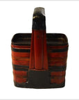 Antique Chinese Basket – Twin-Compartment, Red Lacquered Bands-3. Asian & Chinese Furniture, Art, Antiques, Vintage Home Décor for sale at FEA Home