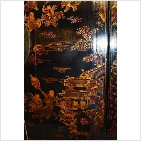 Antique Chinese Black Lacquer Chinoiserie Cabinet-YN2009-3. Asian & Chinese Furniture, Art, Antiques, Vintage Home Décor for sale at FEA Home