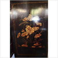 Antique Chinese Black Lacquer Chinoiserie Cabinet
