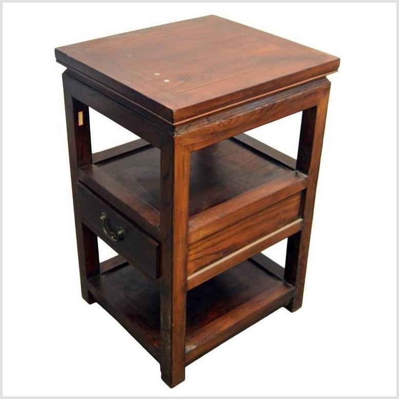 Antique Chinese Brown Lacquer Lamp Side Table-4. Asian & Chinese Furniture, Art, Antiques, Vintage Home Décor for sale at FEA Home