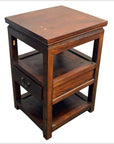 Antique Chinese Brown Lacquer Lamp Side Table-4. Asian & Chinese Furniture, Art, Antiques, Vintage Home Décor for sale at FEA Home