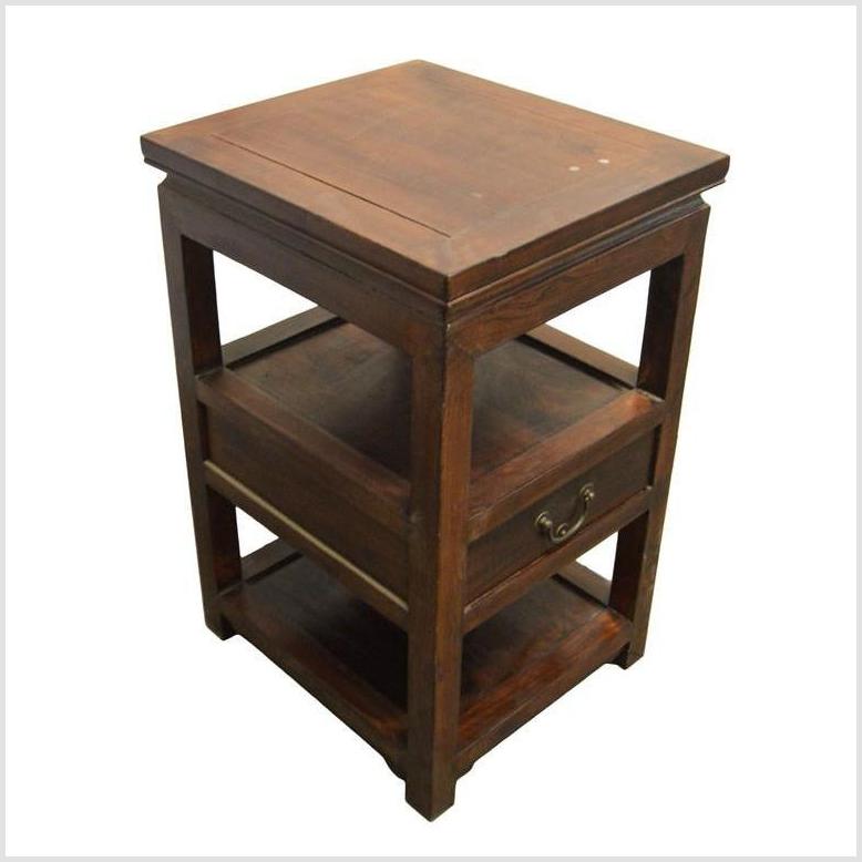 Antique Chinese Brown Lacquer Lamp Side Table-5. Asian & Chinese Furniture, Art, Antiques, Vintage Home Décor for sale at FEA Home