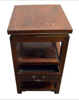 Antique Chinese Brown Lacquer Lamp Side Table-6. Asian & Chinese Furniture, Art, Antiques, Vintage Home Décor for sale at FEA Home