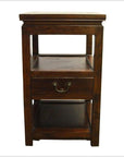 Antique Chinese Brown Lacquer Lamp Side Table-1. Asian & Chinese Furniture, Art, Antiques, Vintage Home Décor for sale at FEA Home