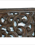 Antique Chinese Carving – Floral Lattice Panel, Teak Finish-2. Asian & Chinese Furniture, Art, Antiques, Vintage Home Décor for sale at FEA Home