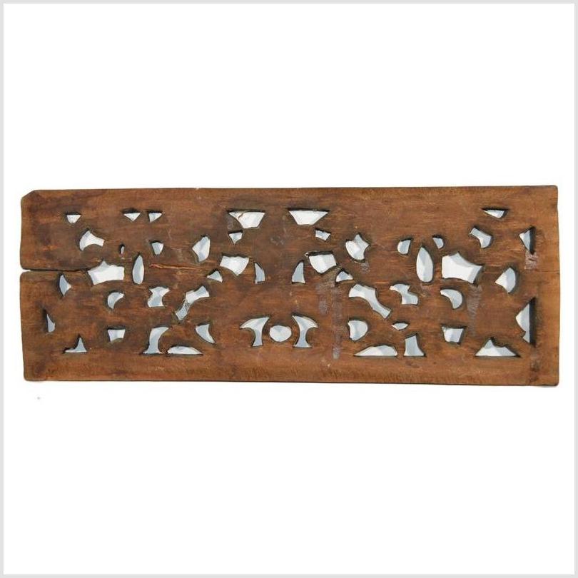 Antique Chinese Carving – Floral Lattice Panel, Teak Finish-4. Asian & Chinese Furniture, Art, Antiques, Vintage Home Décor for sale at FEA Home