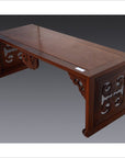 Antique Chinese Altar Table – Scrolled Cloud Apron, Elmwood Finish-4. Asian & Chinese Furniture, Art, Antiques, Vintage Home Décor for sale at FEA Home