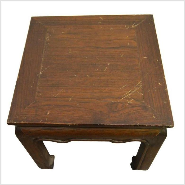 Antique Chinese Side Table – Curved Apron, Warm Patina-3. Asian & Chinese Furniture, Art, Antiques, Vintage Home Décor for sale at FEA Home