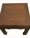 Antique Chinese Side Table – Curved Apron, Warm Patina-3. Asian & Chinese Furniture, Art, Antiques, Vintage Home Décor for sale at FEA Home
