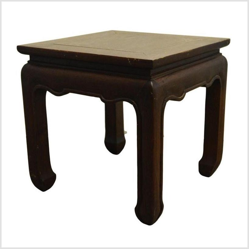Antique Chinese Side Table – Curved Apron, Warm Patina-4. Asian & Chinese Furniture, Art, Antiques, Vintage Home Décor for sale at FEA Home