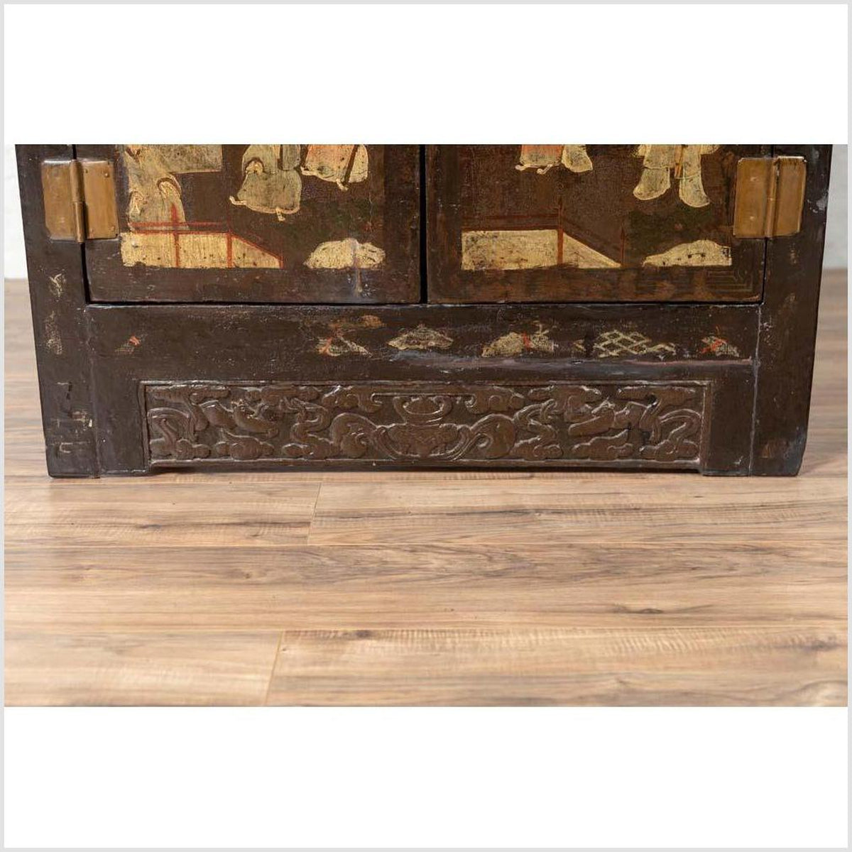 Antique Chinese Display Cabinet with Hand Painted Chinoiserie and Open Shelf-14. Asian & Chinese Furniture, Art, Antiques, Vintage Home Décor for sale at FEA Home