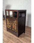 Antique Chinese Display Cabinet with Hand Painted Chinoiserie and Open Shelf-16. Asian & Chinese Furniture, Art, Antiques, Vintage Home Décor for sale at FEA Home