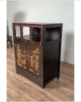 Antique Chinese Display Cabinet with Hand Painted Chinoiserie and Open Shelf-16. Asian & Chinese Furniture, Art, Antiques, Vintage Home Décor for sale at FEA Home