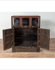 Antique Chinese Display Cabinet with Hand Painted Chinoiserie and Open Shelf-17. Asian & Chinese Furniture, Art, Antiques, Vintage Home Décor for sale at FEA Home