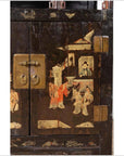 Antique Chinese Display Cabinet with Hand Painted Chinoiserie and Open Shelf-10. Asian & Chinese Furniture, Art, Antiques, Vintage Home Décor for sale at FEA Home