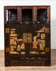 Antique Chinese Display Cabinet with Hand Painted Chinoiserie and Open Shelf-2. Asian & Chinese Furniture, Art, Antiques, Vintage Home Décor for sale at FEA Home