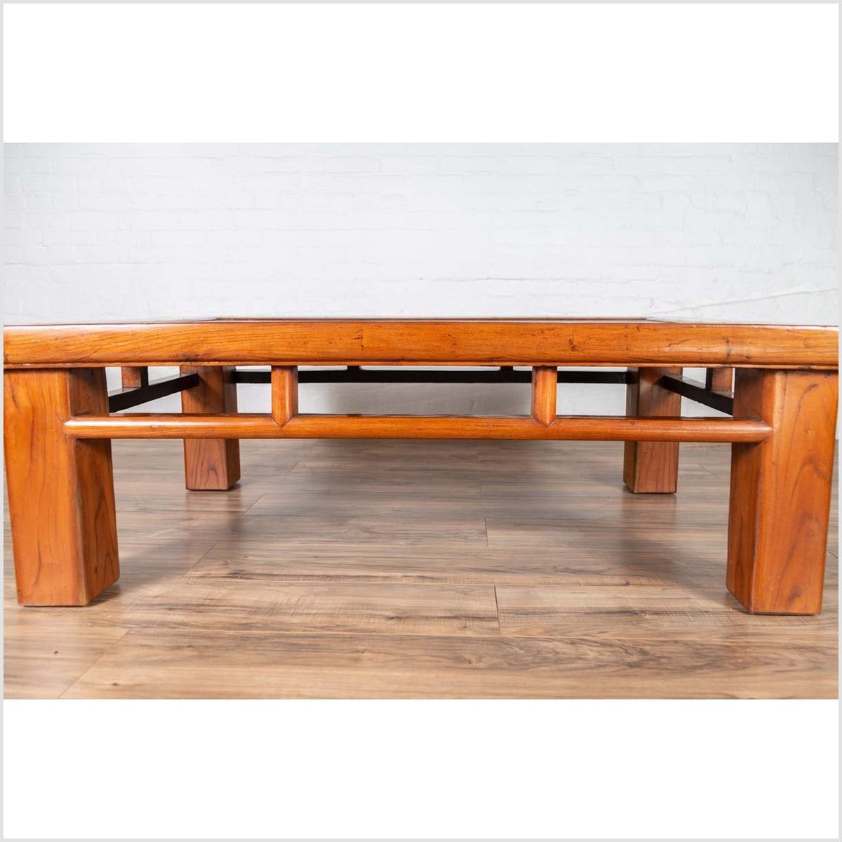 Antique Chinese Elm Coffee Table with Square Legs and Rattan Inset Top-11. Asian & Chinese Furniture, Art, Antiques, Vintage Home Décor for sale at FEA Home