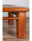 Antique Chinese Elm Coffee Table with Square Legs and Rattan Inset Top-12. Asian & Chinese Furniture, Art, Antiques, Vintage Home Décor for sale at FEA Home