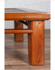Antique Chinese Elm Coffee Table with Square Legs and Rattan Inset Top-12. Asian & Chinese Furniture, Art, Antiques, Vintage Home Décor for sale at FEA Home