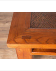 Antique Chinese Elm Coffee Table with Square Legs and Rattan Inset Top-15. Asian & Chinese Furniture, Art, Antiques, Vintage Home Décor for sale at FEA Home
