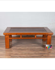Antique Chinese Elm Coffee Table with Square Legs and Rattan Inset Top-4. Asian & Chinese Furniture, Art, Antiques, Vintage Home Décor for sale at FEA Home