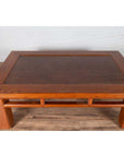 Antique Chinese Elm Coffee Table with Square Legs and Rattan Inset Top-6. Asian & Chinese Furniture, Art, Antiques, Vintage Home Décor for sale at FEA Home