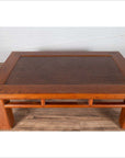 Antique Chinese Elm Coffee Table with Square Legs and Rattan Inset Top-6. Asian & Chinese Furniture, Art, Antiques, Vintage Home Décor for sale at FEA Home