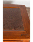Antique Chinese Elm Coffee Table with Square Legs and Rattan Inset Top-9. Asian & Chinese Furniture, Art, Antiques, Vintage Home Décor for sale at FEA Home