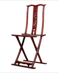 Antique Chinese Folding Chair – Carved Back Panel, Red Lacquer-2. Asian & Chinese Furniture, Art, Antiques, Vintage Home Décor for sale at FEA Home