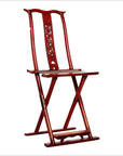 Antique Chinese Folding Chair – Carved Back Panel, Red Lacquer-1. Asian & Chinese Furniture, Art, Antiques, Vintage Home Décor for sale at FEA Home