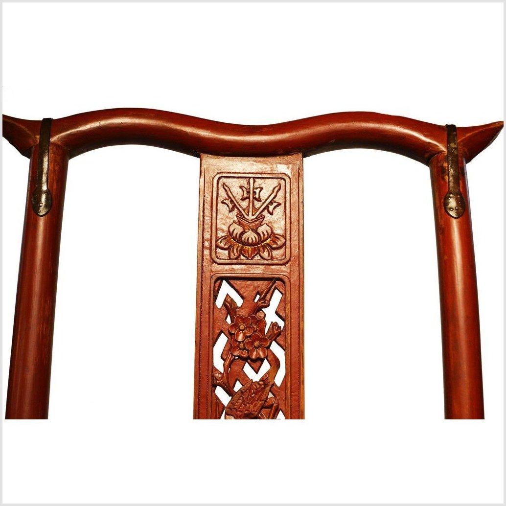 Antique Chinese Folding Chair – Rattan Seat, Openwork Splats-6. Asian & Chinese Furniture, Art, Antiques, Vintage Home Décor for sale at FEA Home