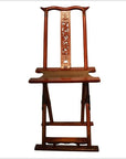 Antique Chinese Folding Chair – Rattan Seat, Openwork Splats-1. Asian & Chinese Furniture, Art, Antiques, Vintage Home Décor for sale at FEA Home