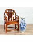Antique Chinese Hand Carved Chair with Natural Wood Patina, Red and Gold Accents-3. Asian & Chinese Furniture, Art, Antiques, Vintage Home Décor for sale at FEA Home