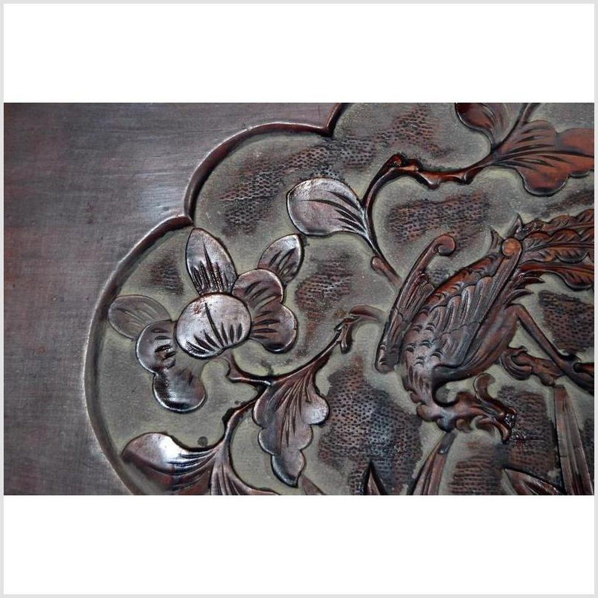 Antique Chinese Hand-Carved Rosewood Lacquered Wooden Wall Plaque-3. Asian & Chinese Furniture, Art, Antiques, Vintage Home Décor for sale at FEA Home