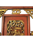 Antique Chinese Architectural Panel – Multi-Figure Scene, Gilt Scrolls-7. Asian & Chinese Furniture, Art, Antiques, Vintage Home Décor for sale at FEA Home