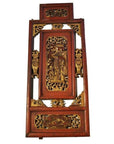 Antique Chinese Architectural Panel – Multi-Figure Scene, Gilt Scrolls-1. Asian & Chinese Furniture, Art, Antiques, Vintage Home Décor for sale at FEA Home