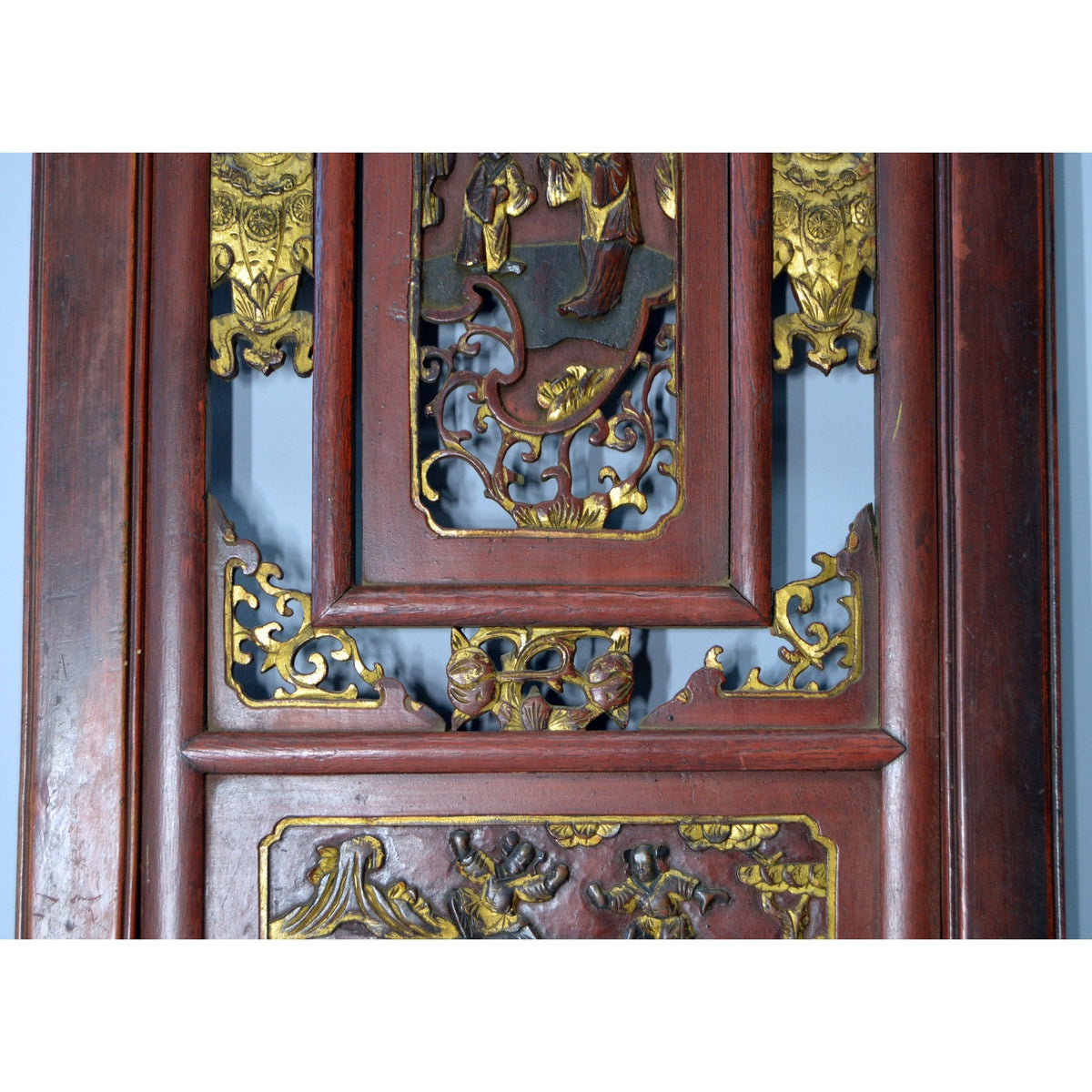 Pair of Antique Chinese Hand Carved Wall Panels-6. Asian & Chinese Furniture, Art, Antiques, Vintage Home Décor for sale at FEA Home