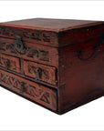 Antique Chinese Hand Carved Wooden Treasure Box-2. Asian & Chinese Furniture, Art, Antiques, Vintage Home Décor for sale at FEA Home