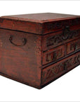 Antique Chinese Hand Carved Wooden Treasure Box-1. Asian & Chinese Furniture, Art, Antiques, Vintage Home Décor for sale at FEA Home