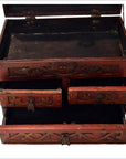 Antique Chinese Hand Carved Wooden Treasure Box-6. Asian & Chinese Furniture, Art, Antiques, Vintage Home Décor for sale at FEA Home