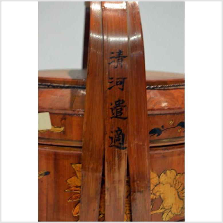 Antique Chinese Hand Painted Bamboo Basket-3. Asian & Chinese Furniture, Art, Antiques, Vintage Home Décor for sale at FEA Home