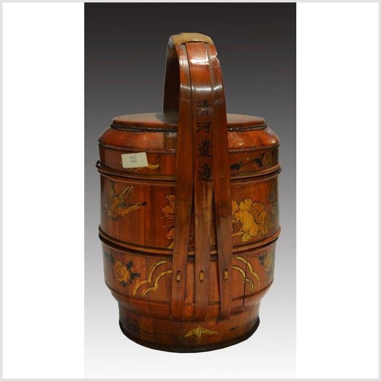 Antique Chinese Hand Painted Bamboo Basket-4. Asian & Chinese Furniture, Art, Antiques, Vintage Home Décor for sale at FEA Home