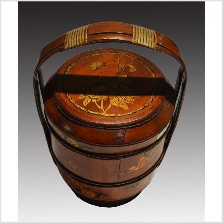 Antique Chinese Hand Painted Bamboo Basket-5. Asian & Chinese Furniture, Art, Antiques, Vintage Home Décor for sale at FEA Home