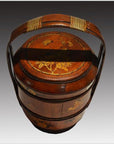 Antique Chinese Hand Painted Bamboo Basket-5. Asian & Chinese Furniture, Art, Antiques, Vintage Home Décor for sale at FEA Home