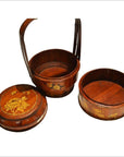 Antique Chinese Hand Painted Bamboo Basket-2. Asian & Chinese Furniture, Art, Antiques, Vintage Home Décor for sale at FEA Home